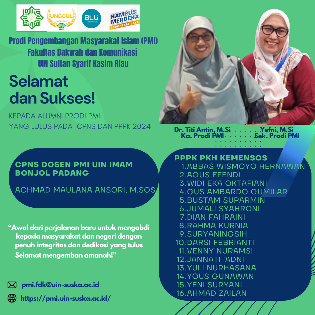 Selamat! Alumni Prodi Pengembangan Masyarakat Islam Lolos Seleksi CPNS Dosen dan PPPK PKH Kemensos