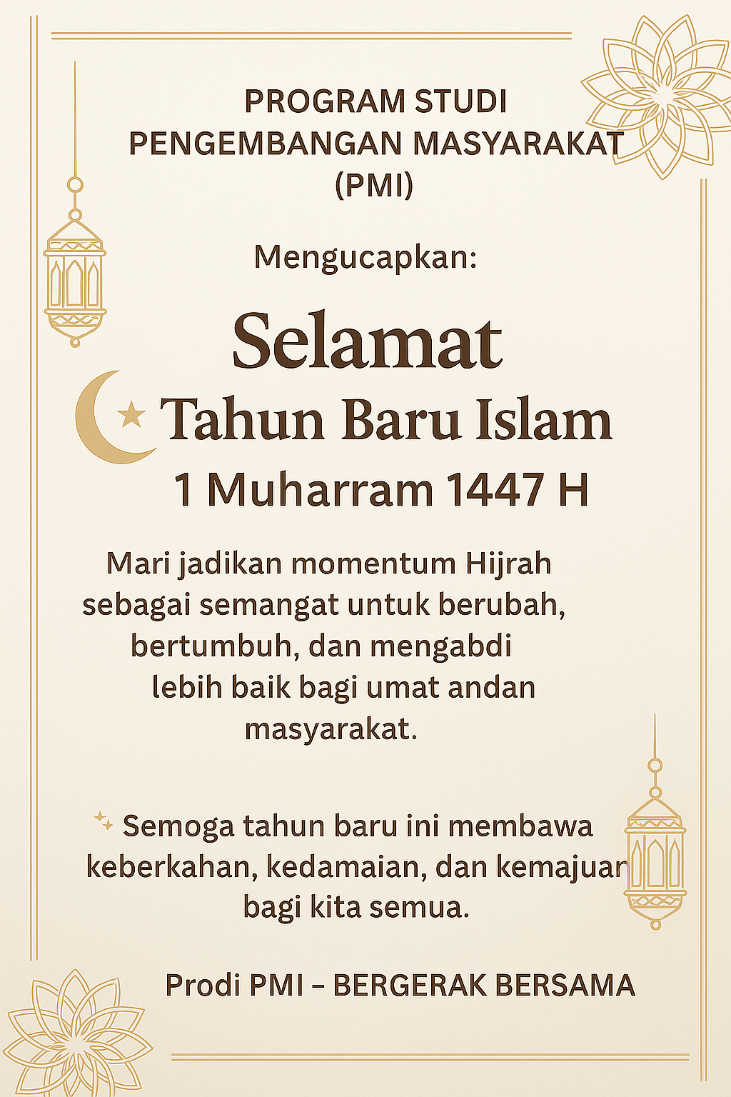 Prodi PMI Mengucapkan Selamat Tahun Baru Islam 1447 H: Momentum Memperkuat Spirit Hijrah dan Pengabdian